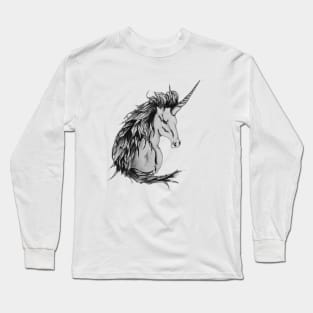 horned horse art Long Sleeve T-Shirt